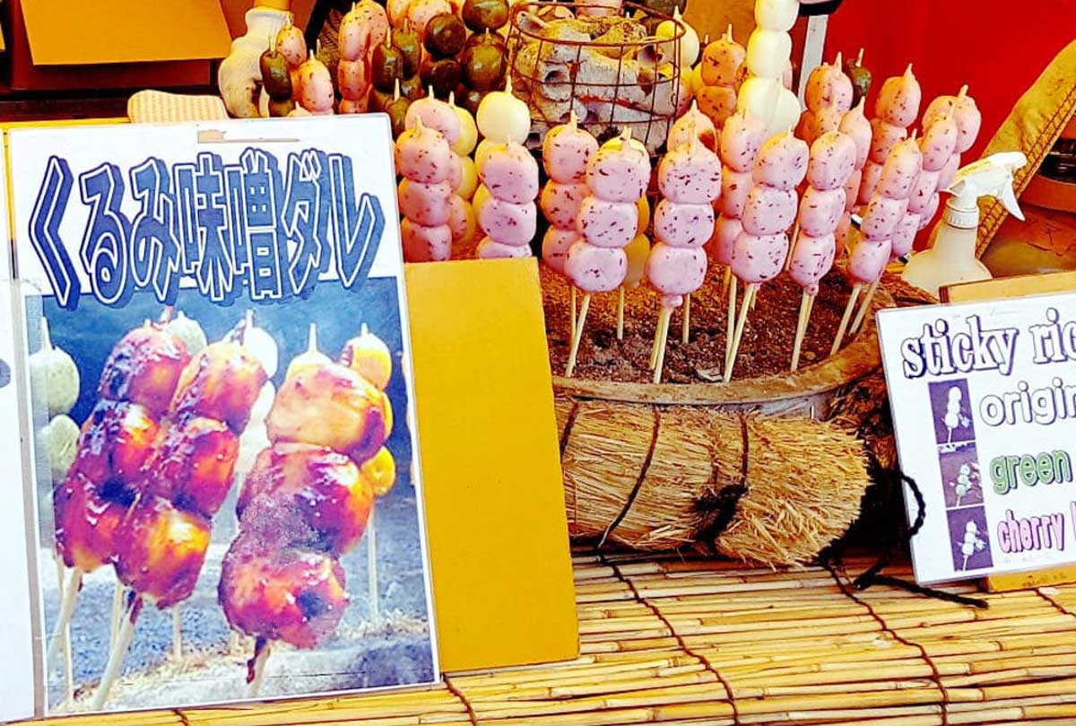 Colorful Dango dumplings - a traditional Japanese delicacy